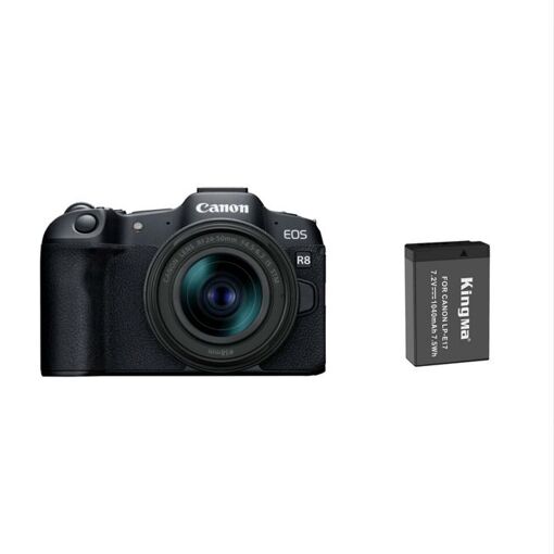 Canon EOS R8 Kit with RF 24-50mm IS STM + Kingma 1040mAh Battery (Canon LP-E17)