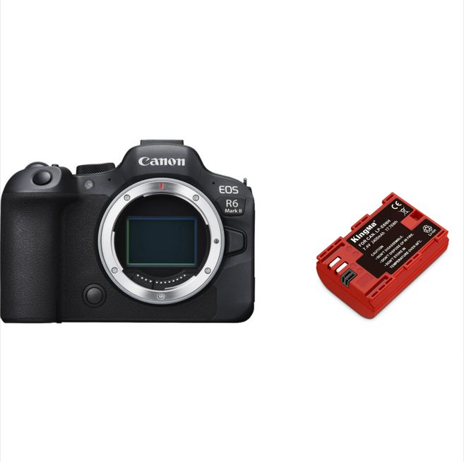 Canon EOS R6 Mark II Body + Kingma 2400mAh Battery (Canon LP-E6NH)