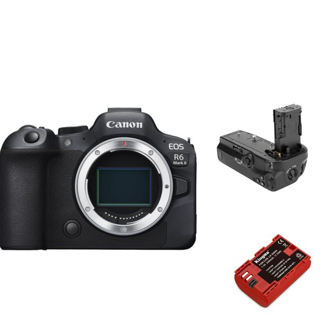 Canon EOS R6 II Body + Kingma 2400mAh Battery + Kingma BG-R10 Battery Grip