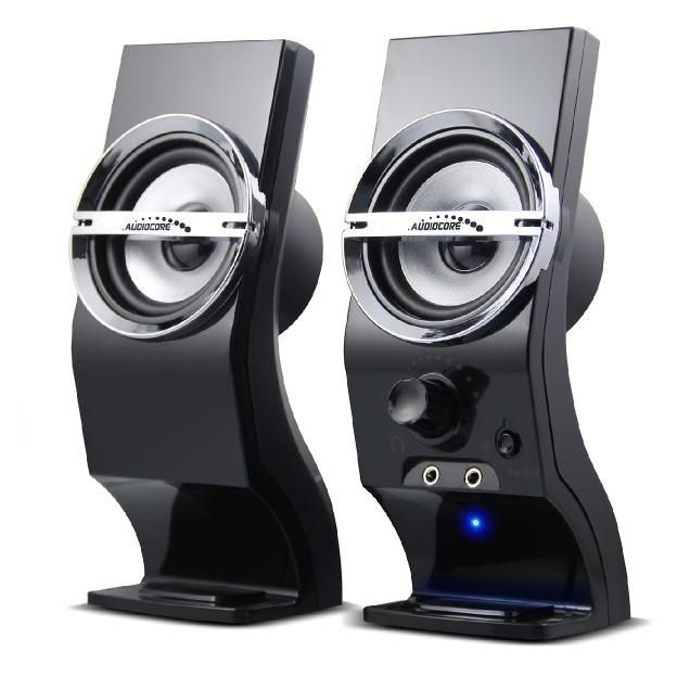 Audiocore AC805 2-Way Speaker, Black and Silver
