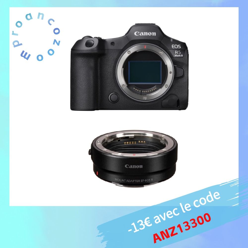 Canon EOS R5 Mark II 45MP Body + EF-EOS R Adapter