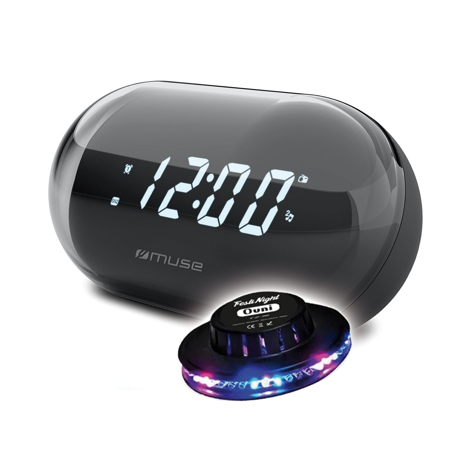 Reloj de alarma doble BMI M-15-GL - Radio FM PLL con 20 estaciones preestablecidas