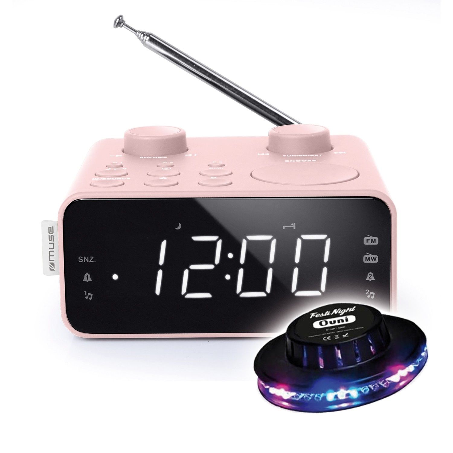 BMI M-17-CPK Double Alarm Clock Radio - Rose