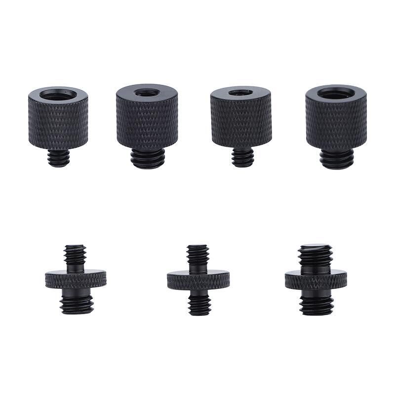 INF 1/4" to 3/8" Threaded Camera Tripod Adapter, Black (6-Pack)