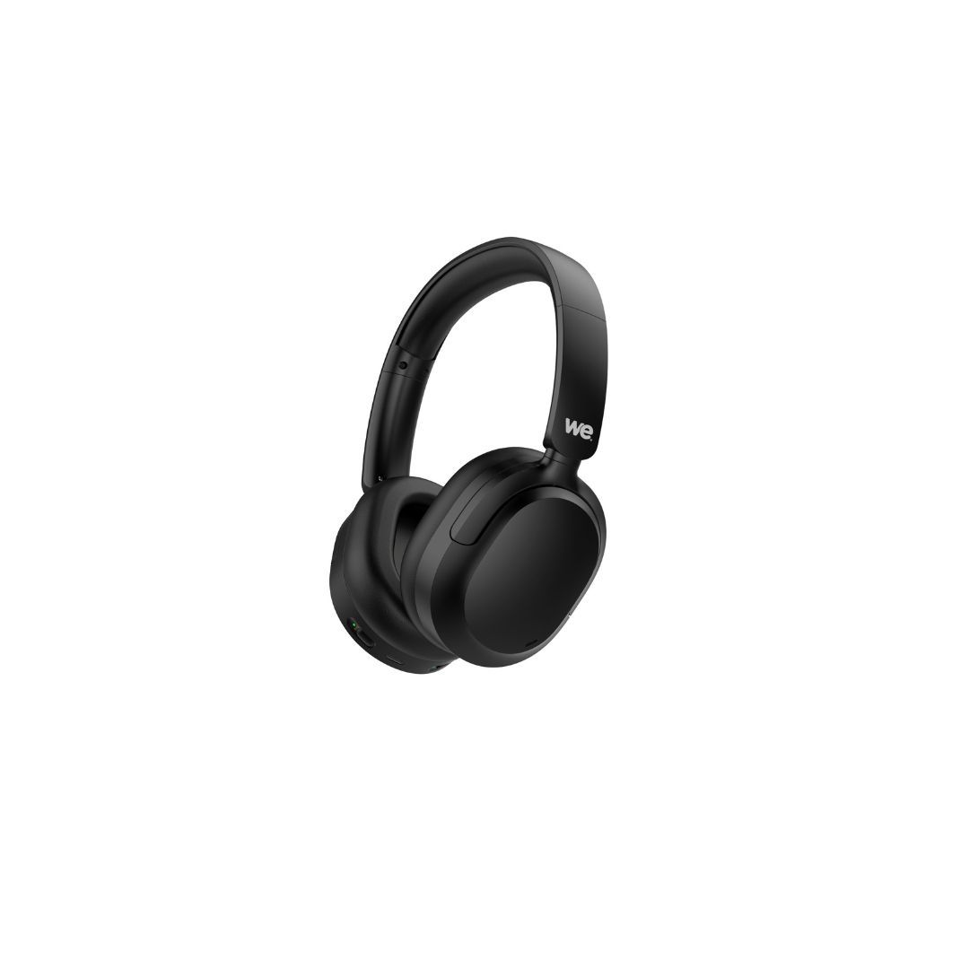 WE Bluetooth Headset - 35dB Noise Cancellation - BT V5.3 - 4 Built-in Micros - Adjustable Headband - 500mAh Battery, 60h Standby Time, Black