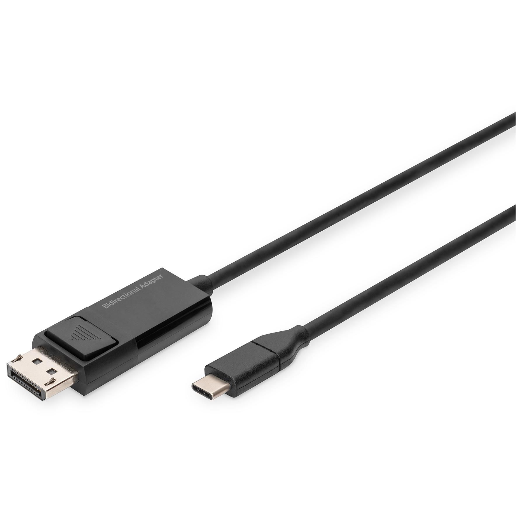 Cable adaptador Digitus bidireccional USB Tipo C a DisplayPort