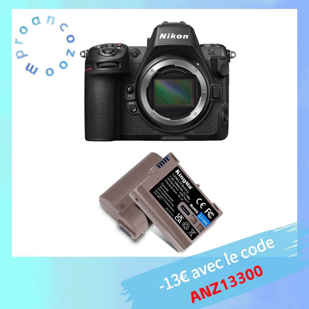 Nikon Z8 Camera Body + Kingma 1960mAh Battery (Nikon EN-EL15) / USB Type-C Charging Port