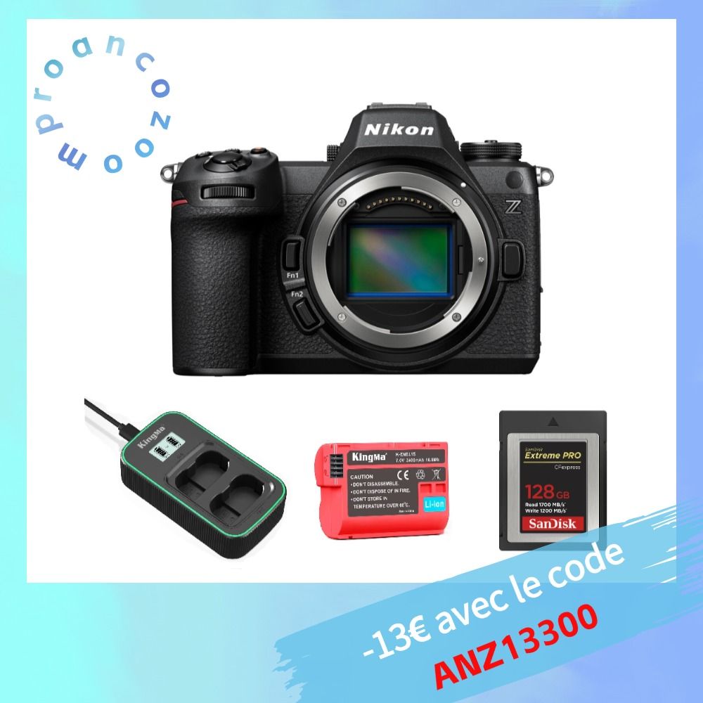 Nikon Z6 III Camera Body + SanDisk 128GB CF Type B + Kingma 2400mAh Battery (Nikon EN-EL15) + Charger
