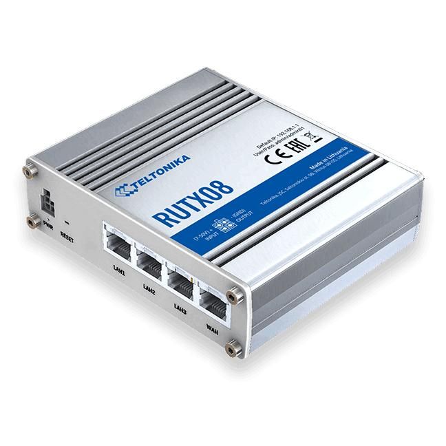 Teltonika RUTX08 - 4-Port Switch Router - 1GbE - DIN Rail Mount