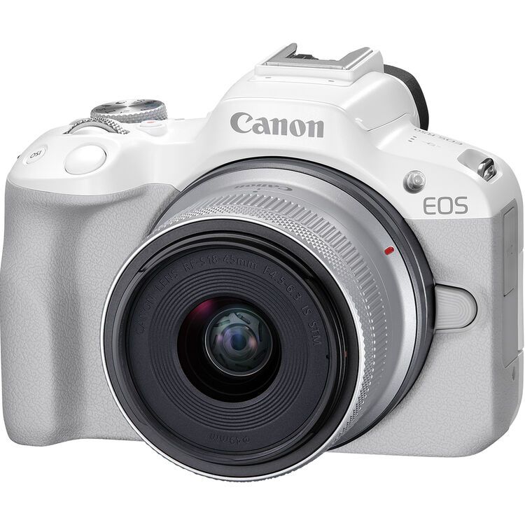 Canon EOS R50 24.2MP Camera with 18-45mm Lens (White)