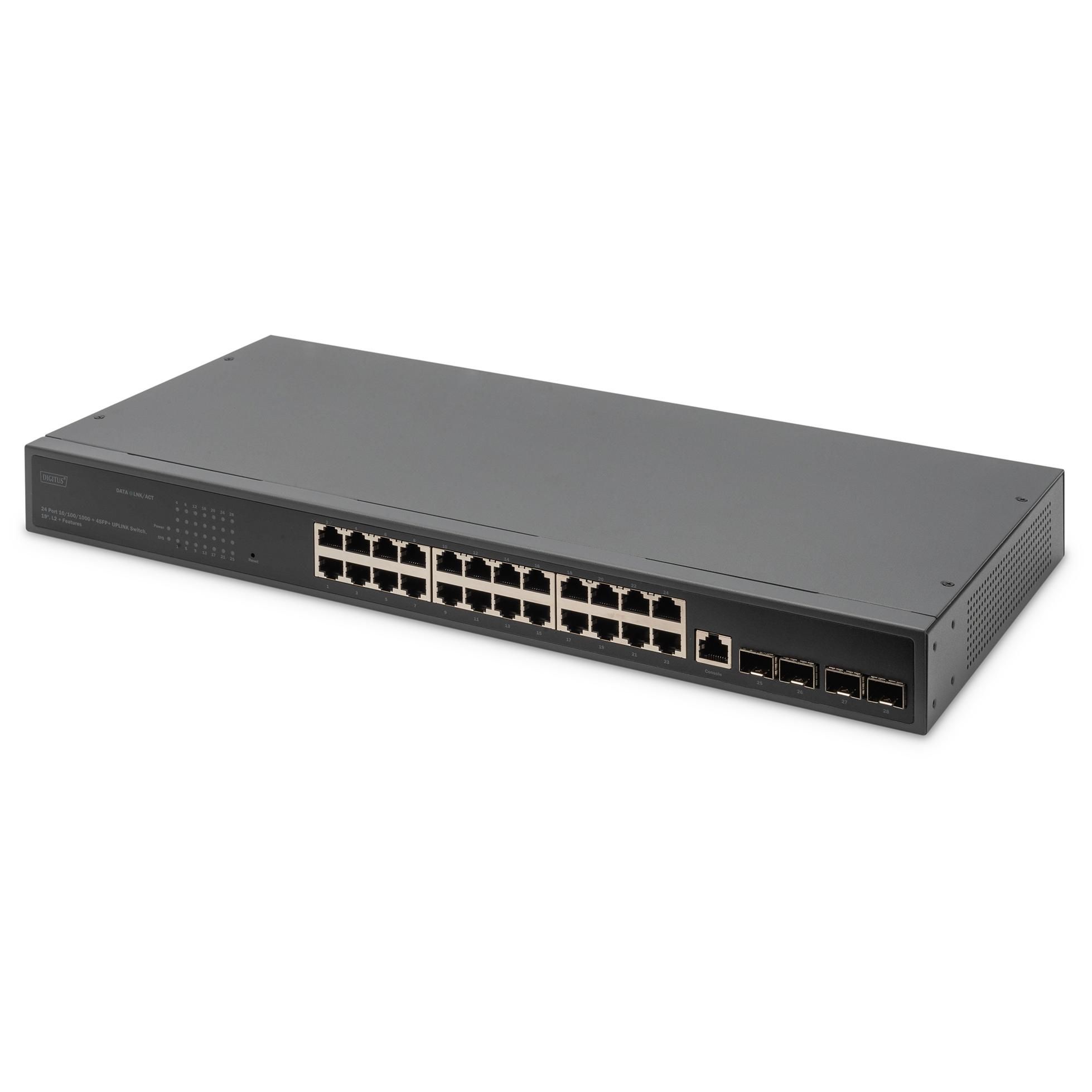 Digitus 24-Port Gigabit Switch with 4 SFP+ Uplink Ports and L2+ Features