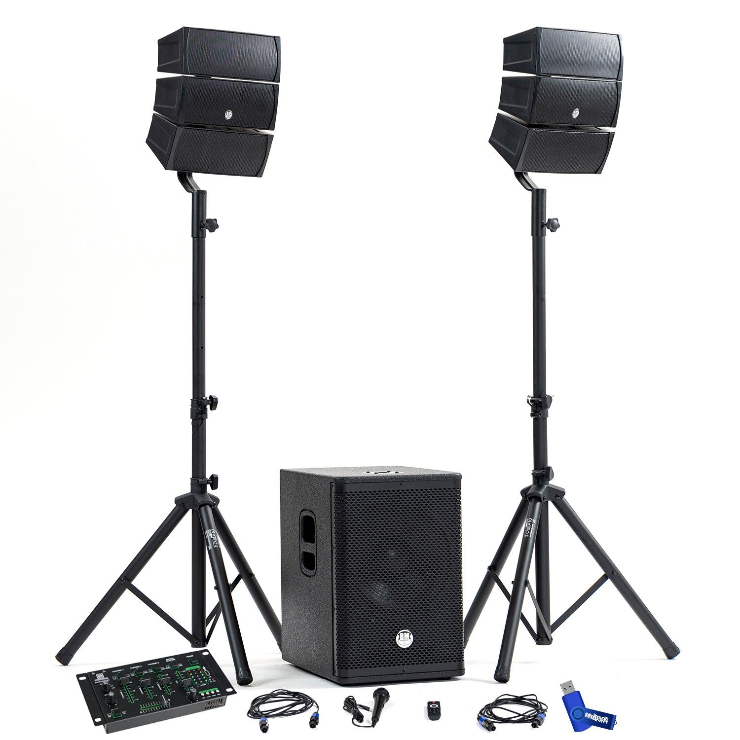 Complete DJ Sound System Pack BMSONIC BMS-12-ARRAY-BT 1000W