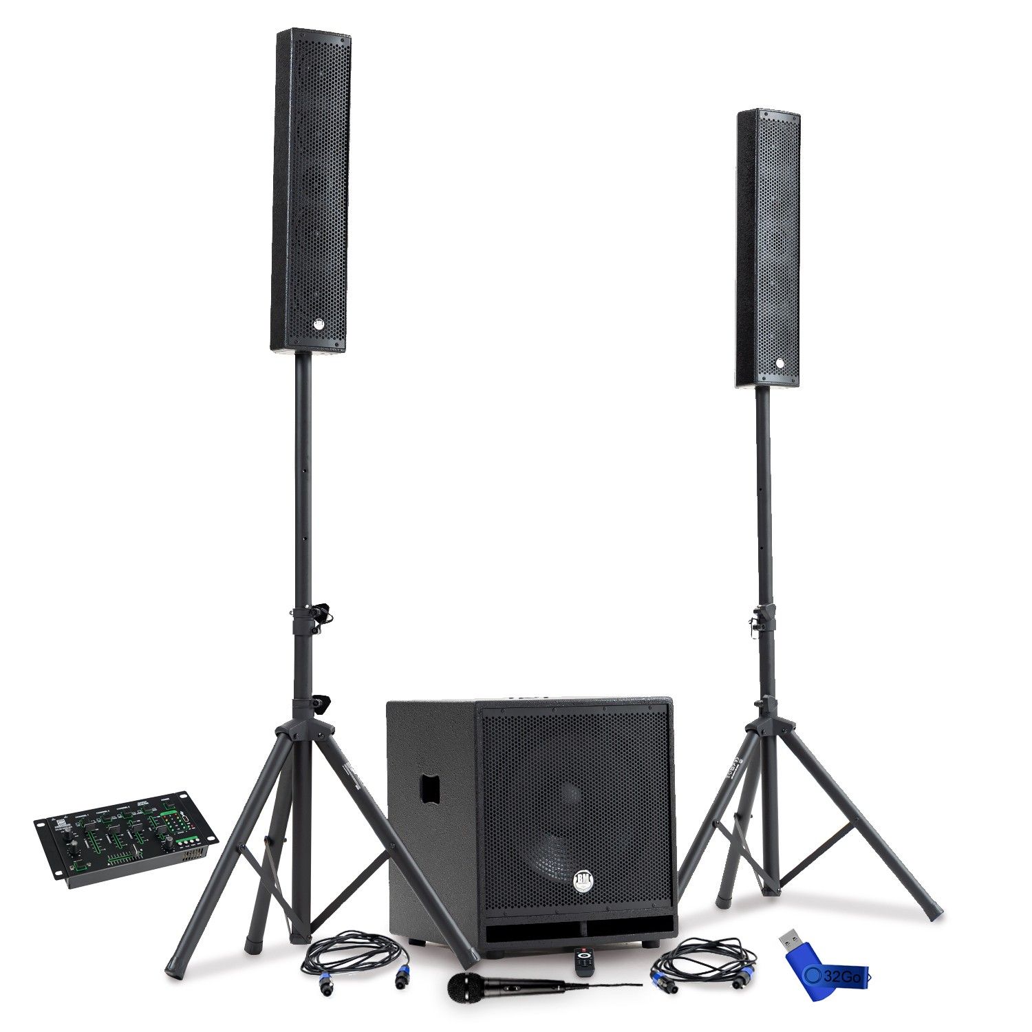 Sistema de sonido DJ completo BM SONIC BMS-15-SLIM-BT