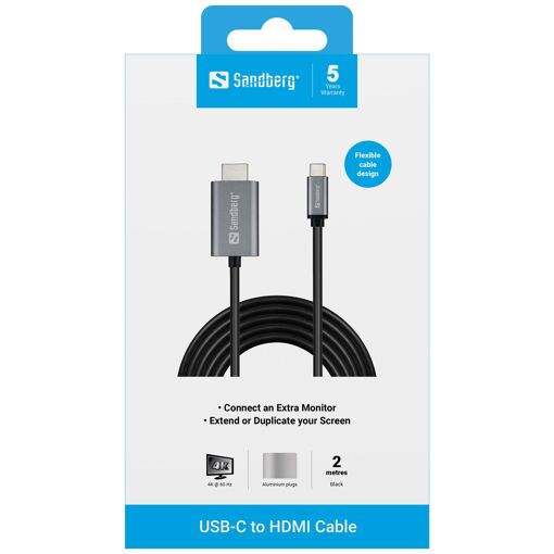 Câble Sandberg USB-C vers HDMI 2 mètres