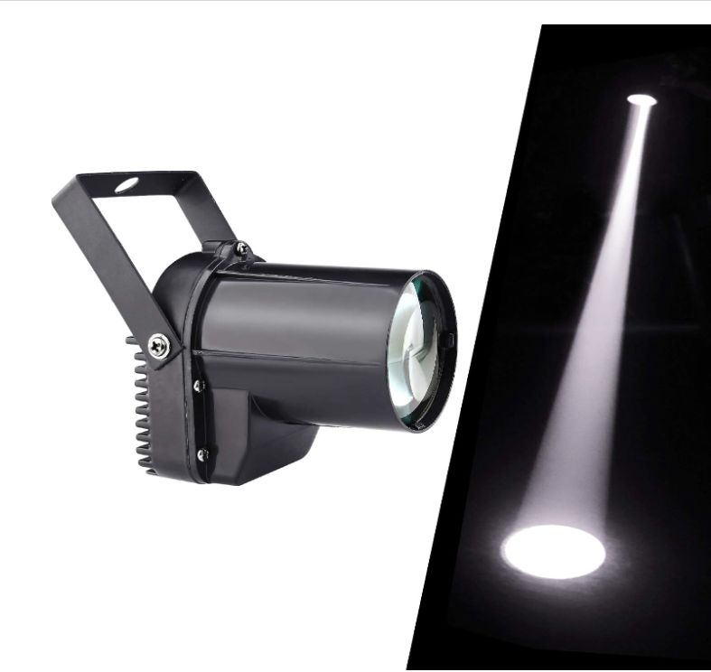 Reflector LED Blanco de 3W Folaya - Bolas de Faceta con Motor, Iluminación de Escenario de Disco Lámpara LED de Dirección Focalizada Pinspot Luz de Persecución
