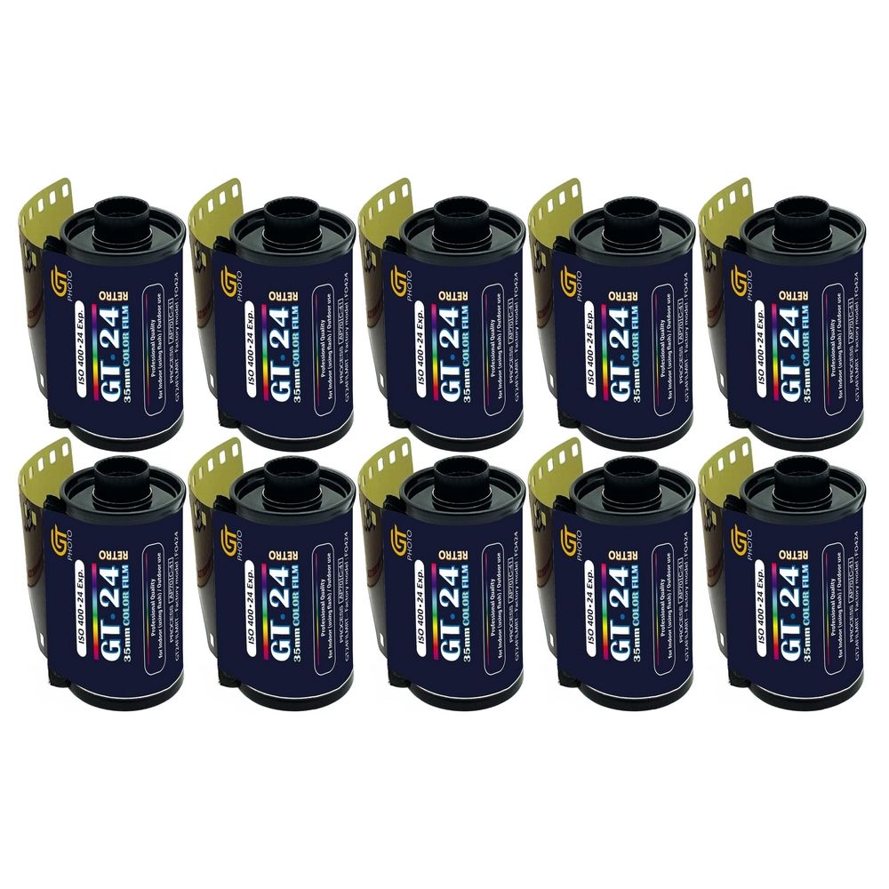 Pellicule couleur GT24FILM GT Photo 35 mm - lot de 10 rouleaux de 24 poses
