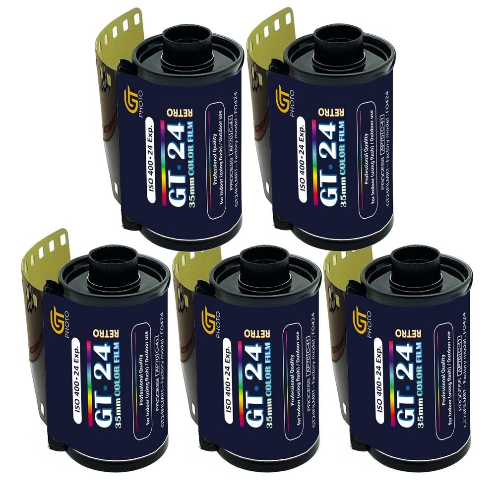 Película de Color GT24FILM 35 mm GT PHOTO - Paquete de 5 películas de 24 poses