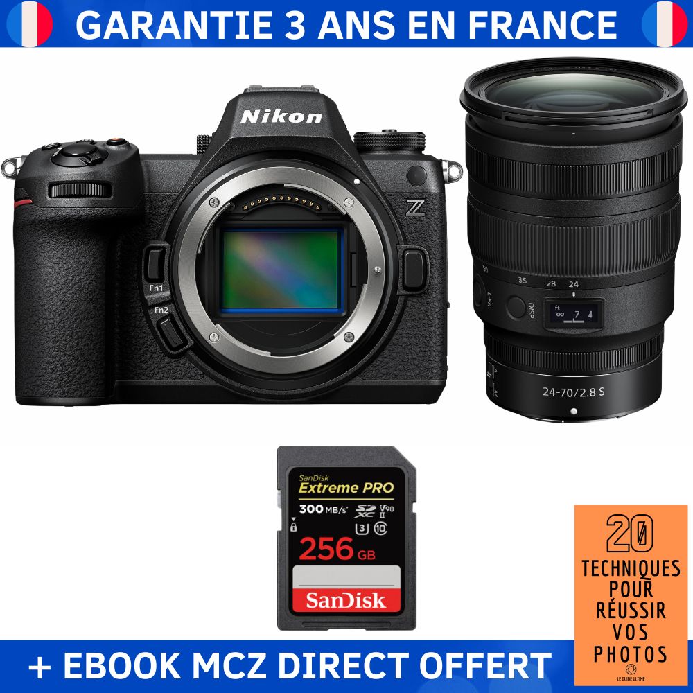 Nikon Z6 III + Objectif Z 24-70mm f/2.8 S + Carte SD 256Go SanDisk Extreme PRO UHS-II + Guide numérique '20 Techniques pour Réussir vos Photos'
