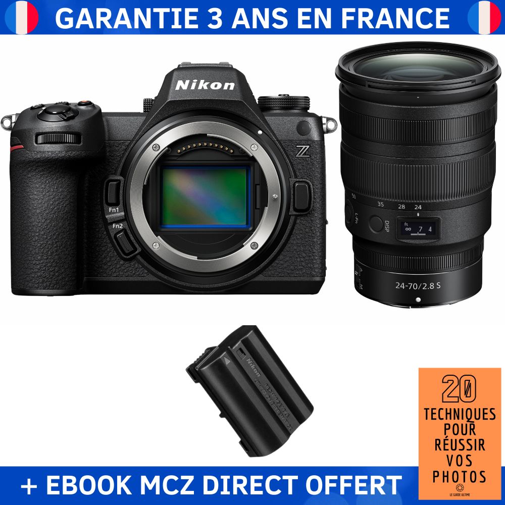 Nikon Z6 III + Objectif Z 24-70mm f/2.8 S + 1 Batterie EN-EL15c + Ebook '20 Techniques pour Réussir vos Photos' - Appareil Photo Hybride Nikon