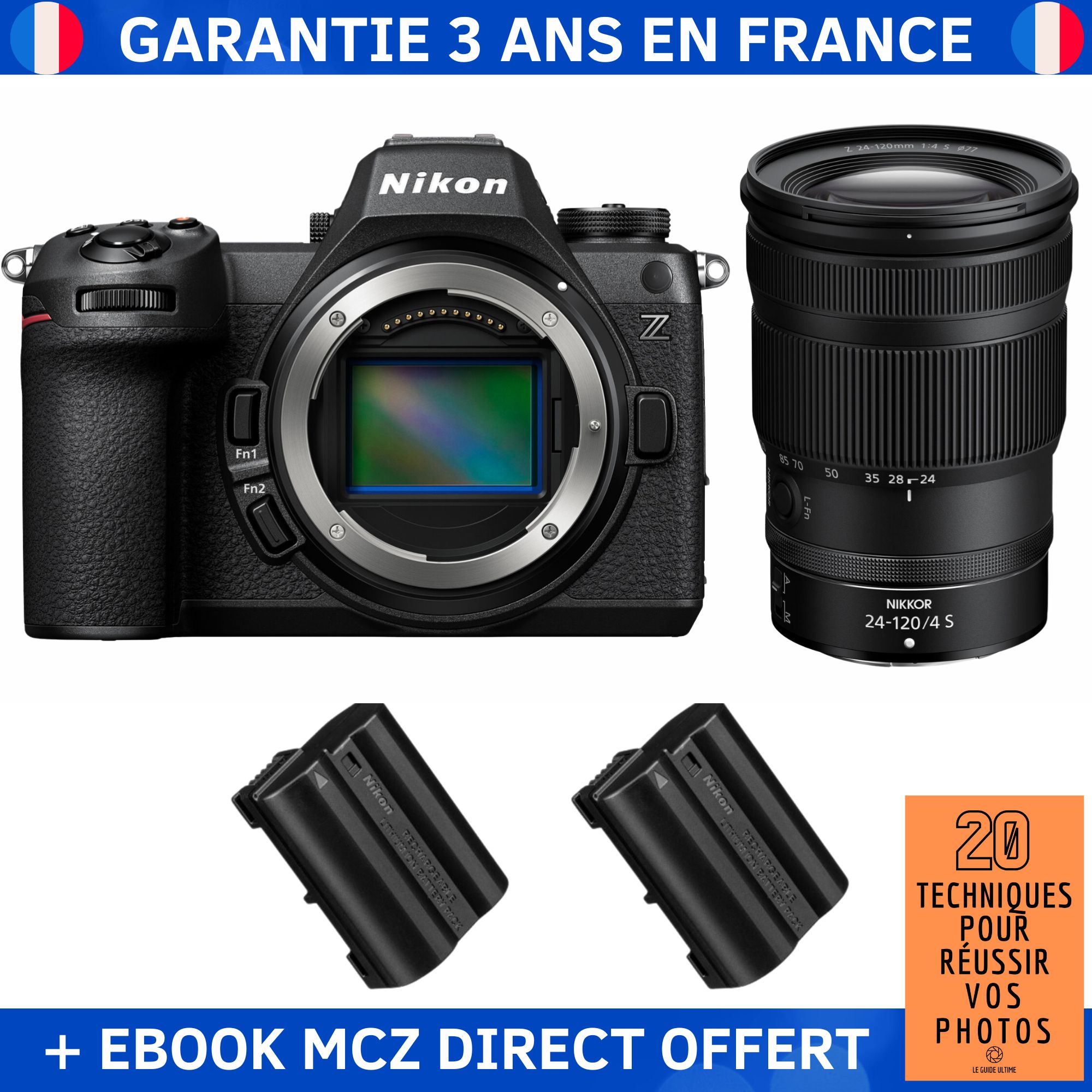 Nikon Z6 III + Z 24-120mm f/4 S Lens + 2 EN-EL15c Batteries + Ebook: '20 Techniques for Successful Photos' - Nikon Hybrid Camera