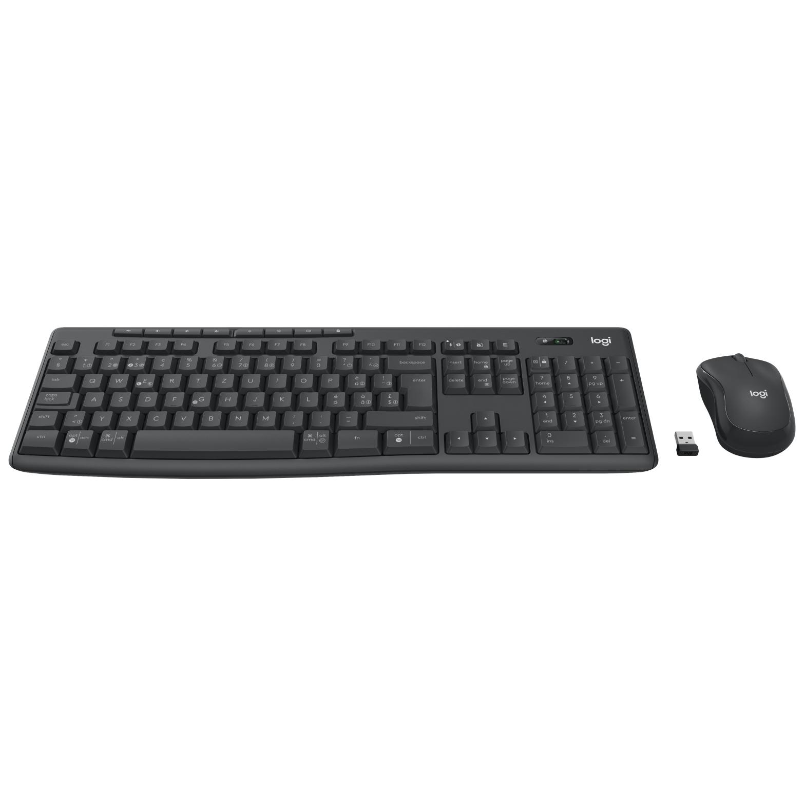 Logitech MK370 Business Combo - Wireless Keyboard and Mouse Set - Bluetooth LE - QWERTZ - Swiss Graphite