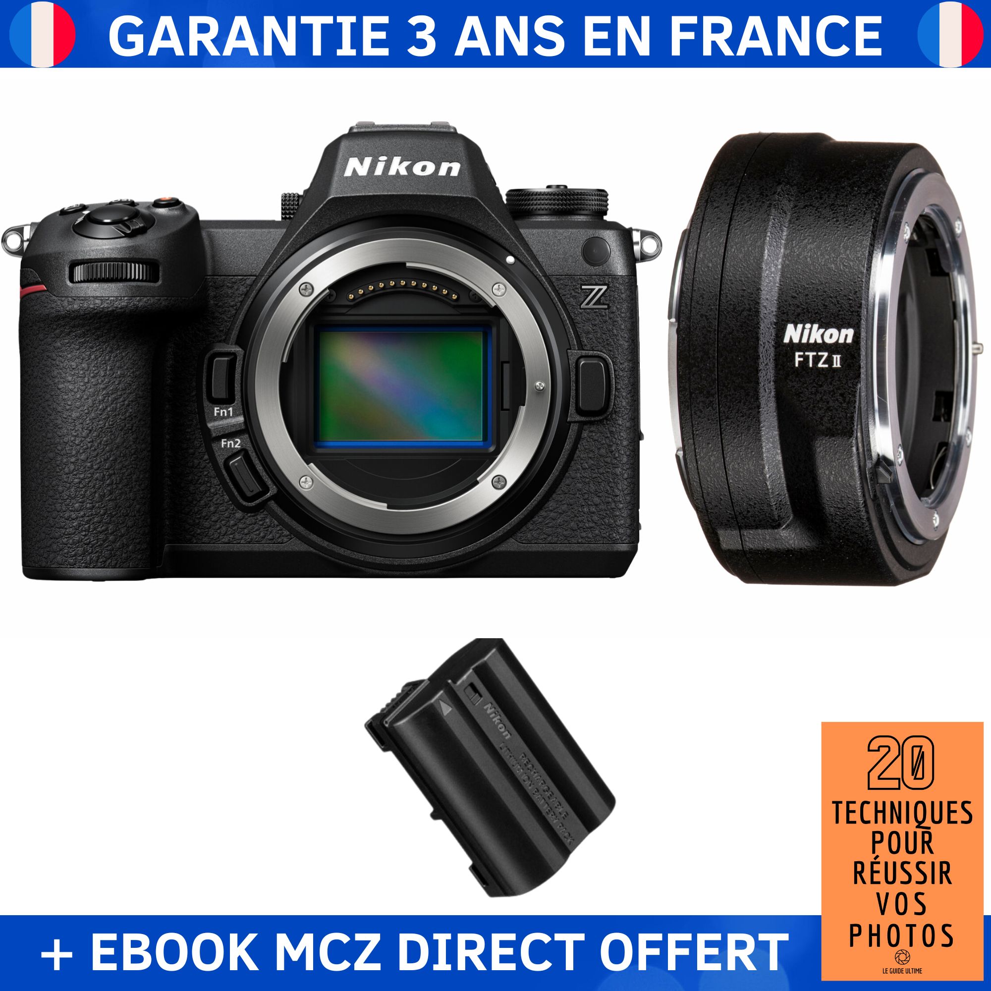 Nikon Z6 III + FTZ II + EN-EL15c Battery + '20 Techniques for Successful Photos' Ebook - Nikon Hybrid Camera