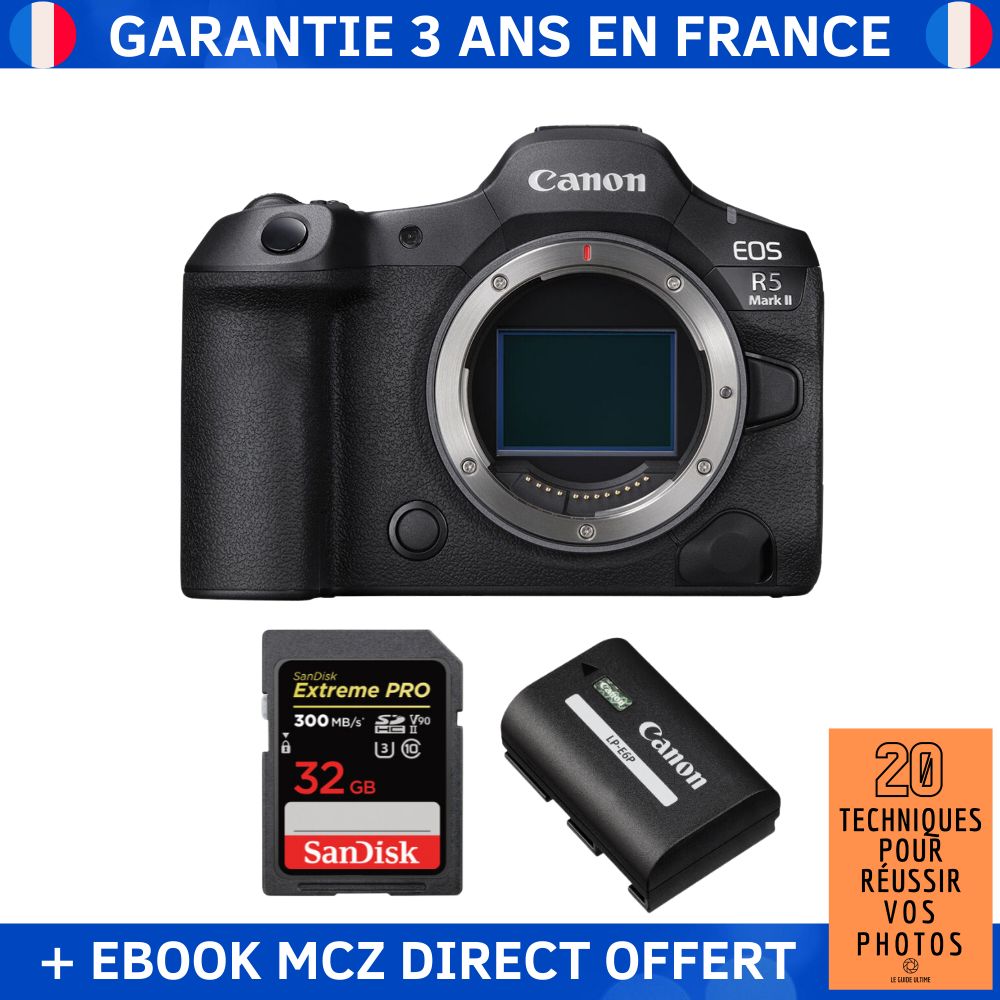 Canon EOS R5 Mark II Camera with SanDisk Card and Accessories - Hybrid Digital Camera