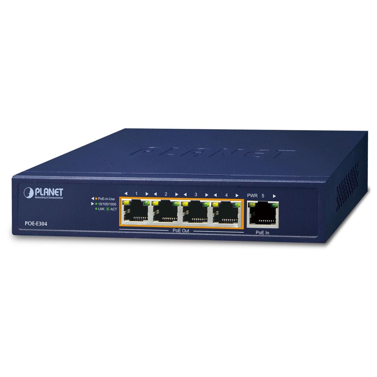 Planet POE-E304 Network Extender Sender and Receiver, Blue