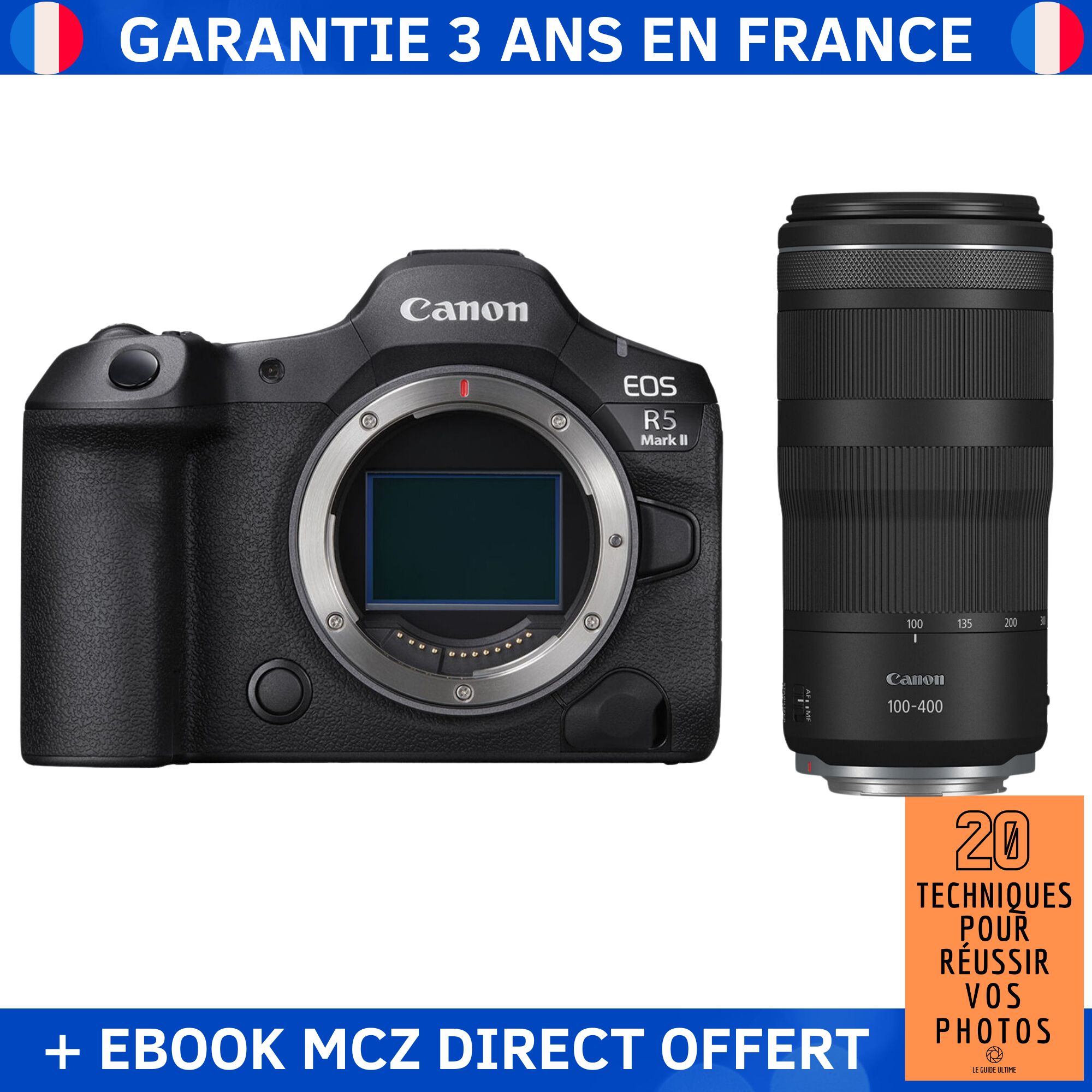 Canon EOS R5 MK II + Objetivo 100-400mm f/5.6-8 IS USM + Ebook '20 Técnicas para Tener Éxito en la Fotografía' - Cámara Hybrid Canon