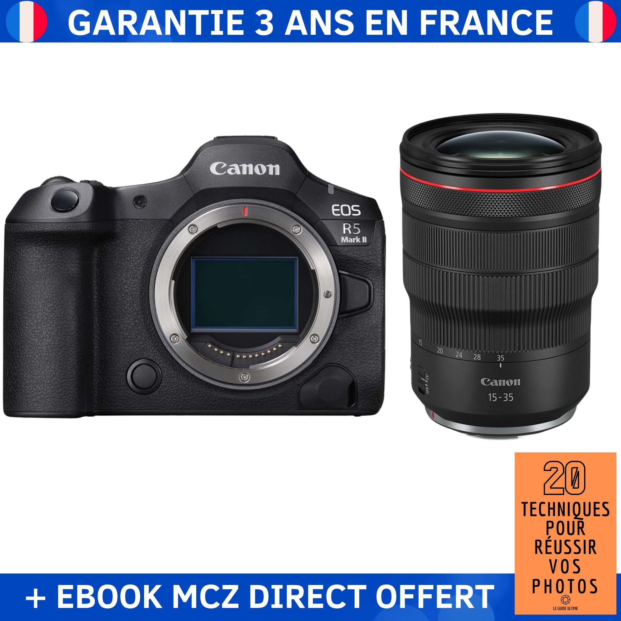 Canon EOS R5 Mark II + RF 15-35mm f/2.8 L IS USM + Ebook '20 Techniques pour Réussir vos Photos' - Hybrid Camera