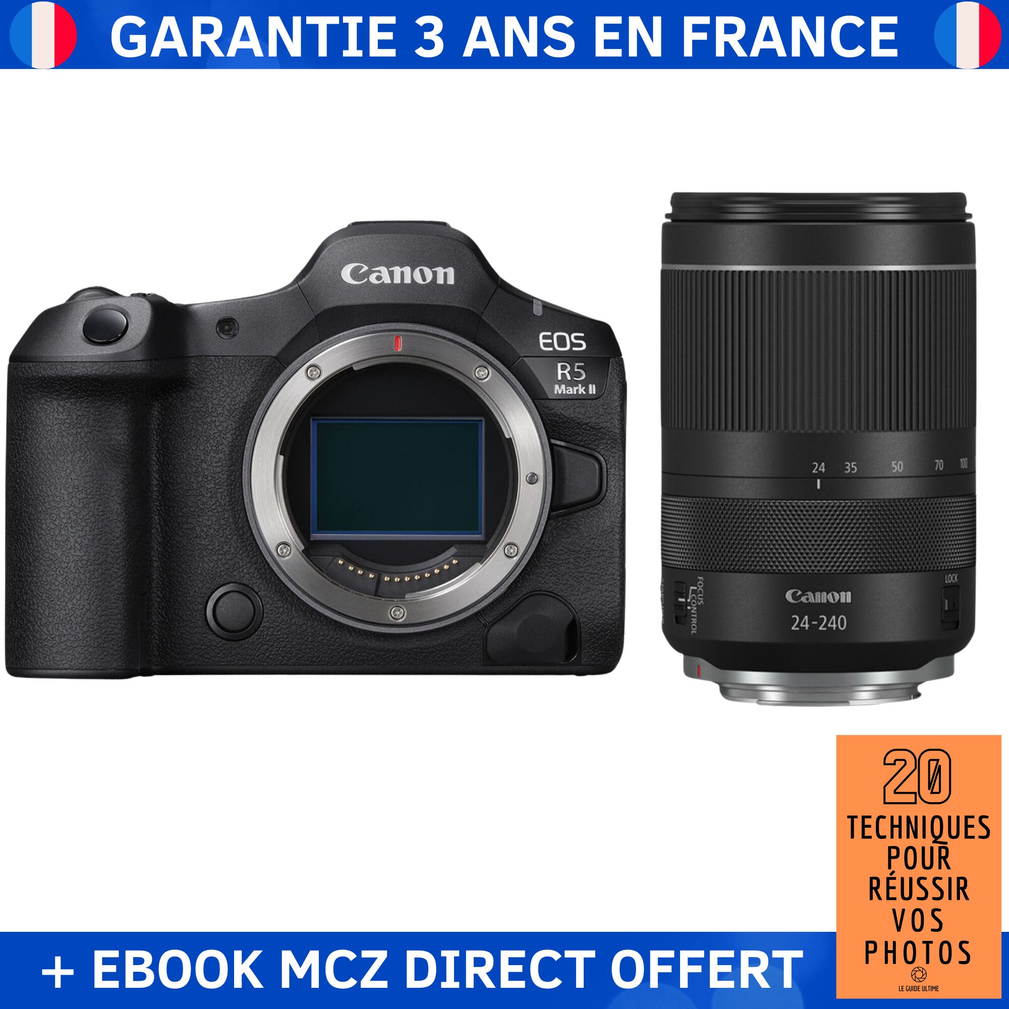 Canon R5 Mark II + 24-240mm f/4-6.3 IS USM + Ebook '20 Techniques pour Réussir vos Photos' - Hybrid Camera Canon