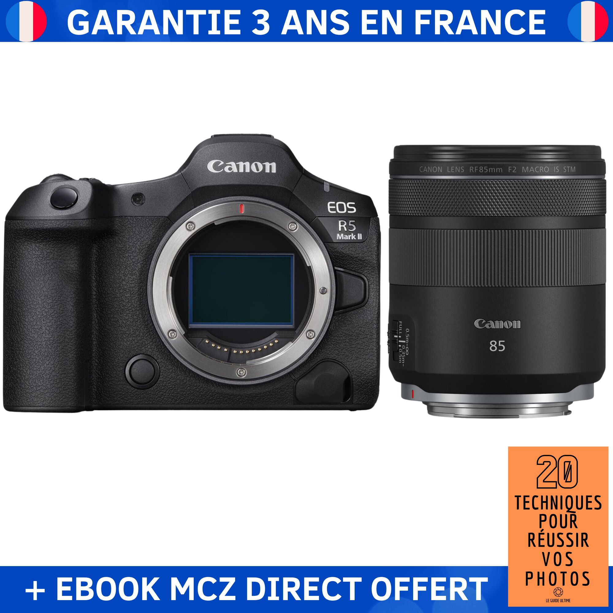 Canon EOS R5 Mark II + RF 85mm f/2 Macro IS STM + '20 Techniques for Succeeding in Photography' Hybrid Camera - Canon