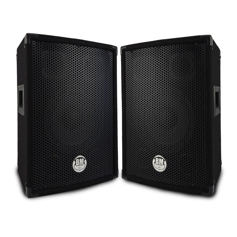 Bm Sonic BMS-08 8" Trapezoidal 3-Way Bass Reflex Speakers - 2 x 300W