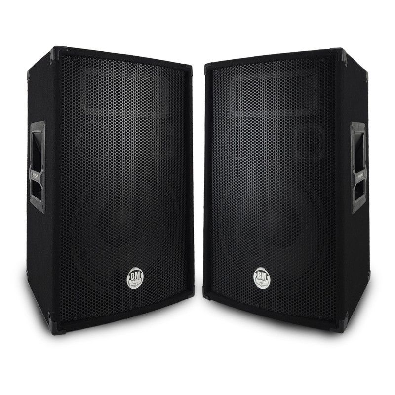 Bm Sonic BMS-12 3-Way Trapezoid Bass Reflex Speakers - 12"/30cm - 2 x 600W