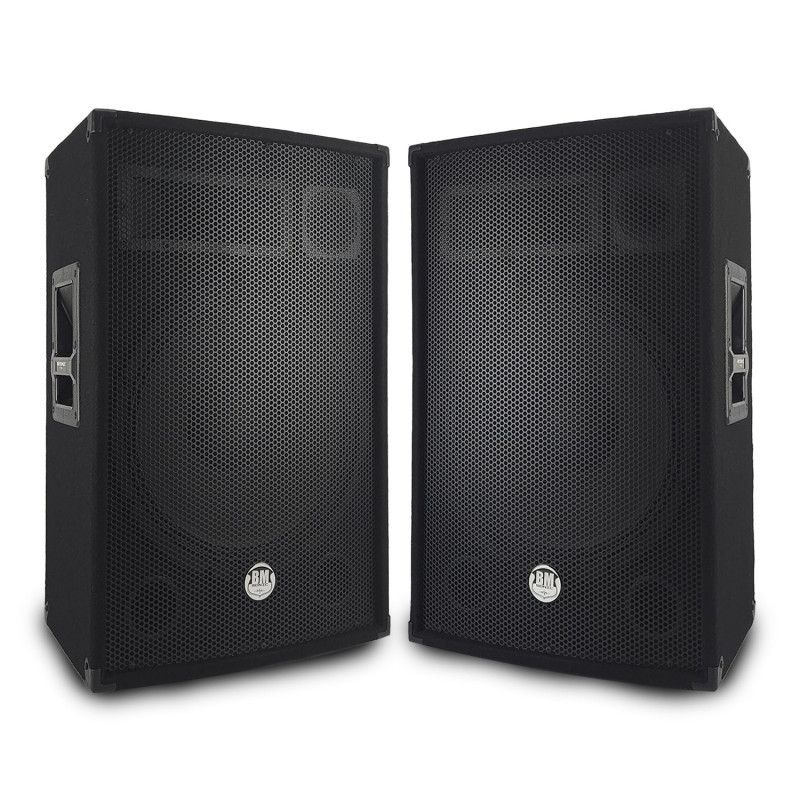 BM SONIC BMS-15 15" 3-Way Trapped Bass Speaker Pair - 2 x 700W