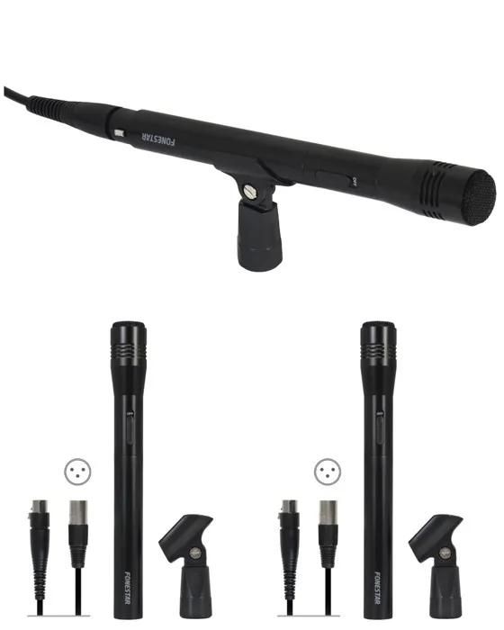 Fonestar Condenser Microphone FCM-451B - Unidirectional - XLR - Stand Included