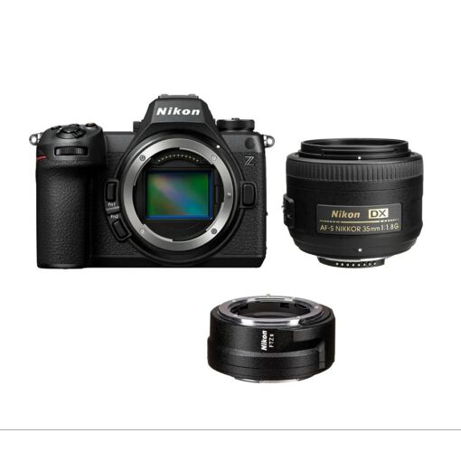 Cámara sin espejo Nikon Z6 III + Adaptador de montaje FTZ II Nikon + Objetivo Nikon AF-S 35 mm f/1.8G DX