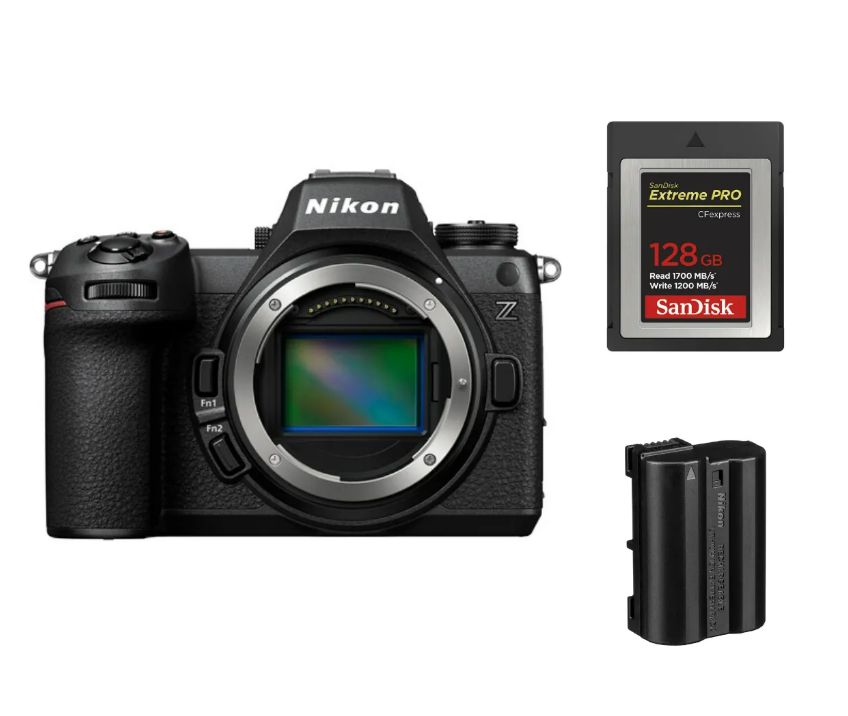 Nikon Z6 III Mirrorless Camera + Nikon EN-EL15c Battery + SanDisk 128GB Extreme Pro CFexpress Type B Card (SDCFE-128G)