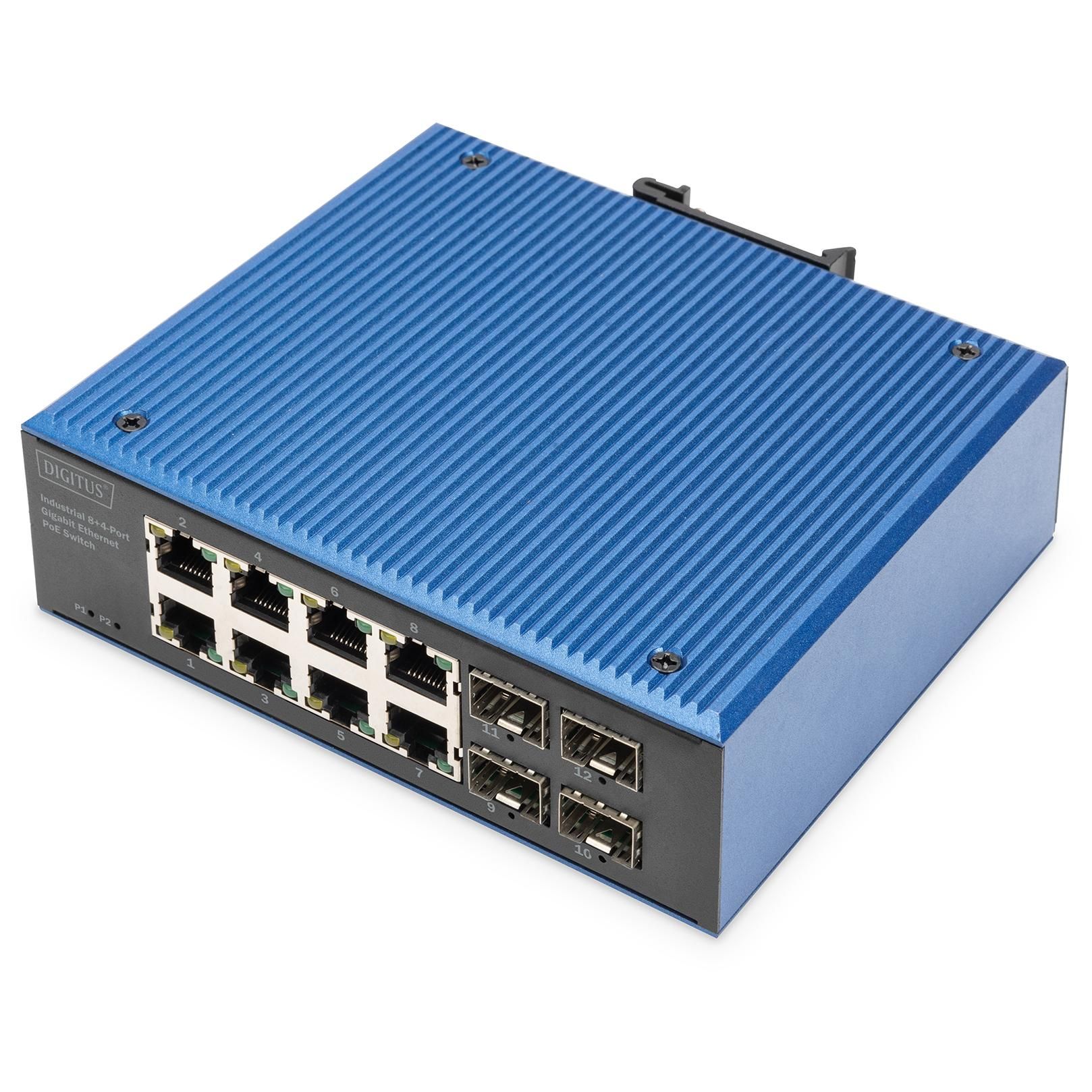 Digitus Industrial Switch 8+4 Ports Gigabit Ethernet PoE