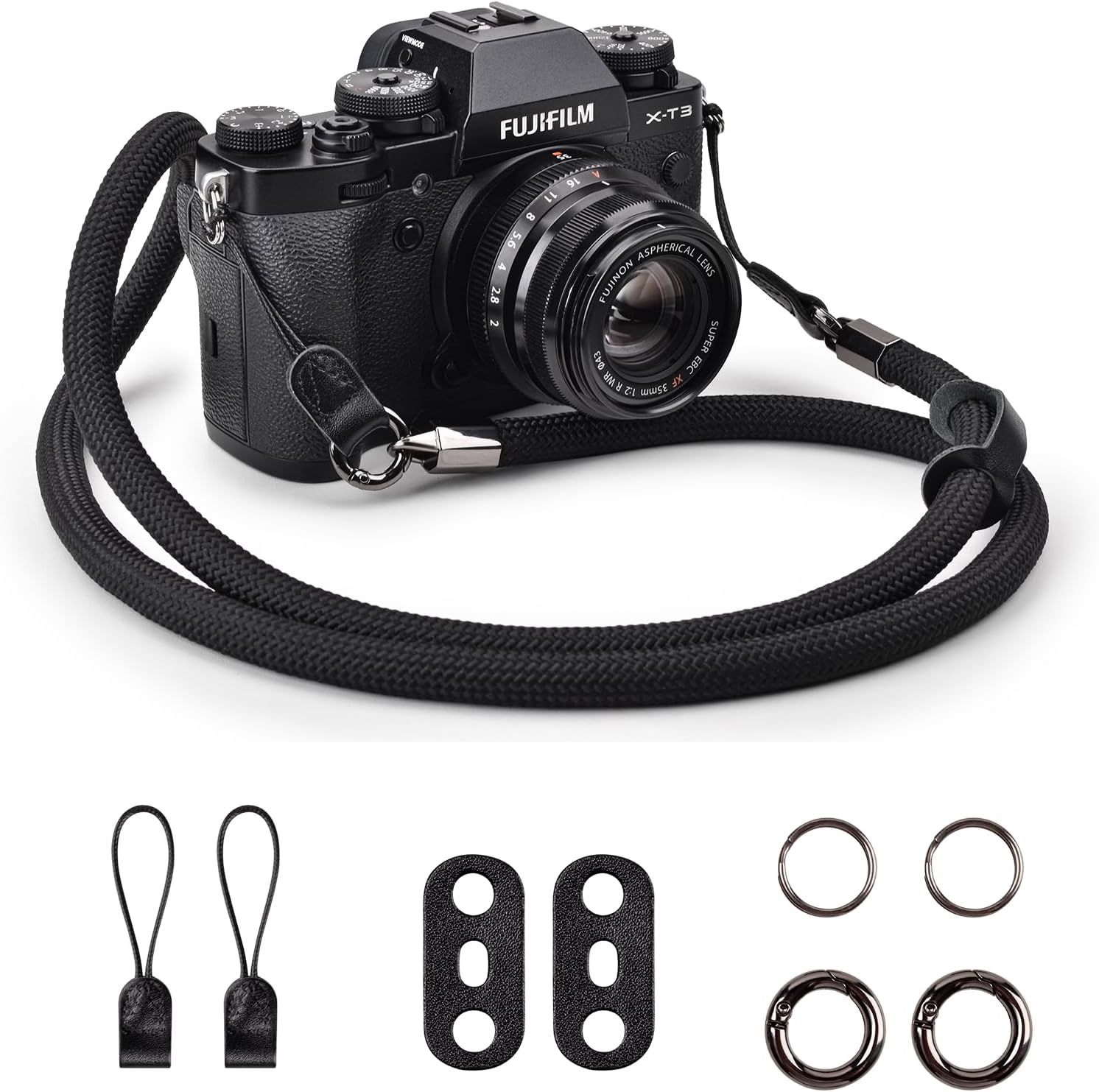 Sangle Appareil Photo, Bandeau Épauler avec Corde pour Nikon Sony Canon Fuji