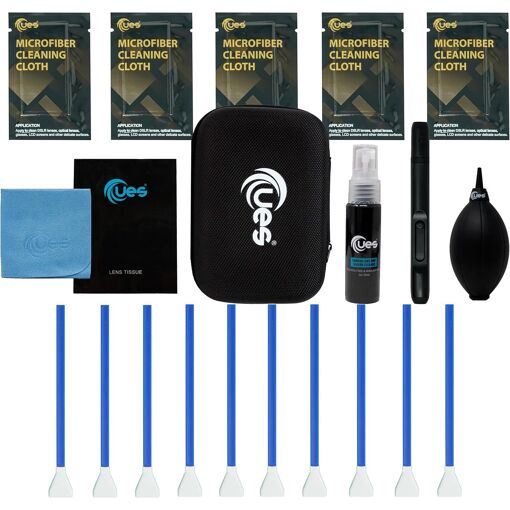 Kit de limpieza para sensor y lente de cámara digital réflex: pinceles de limpieza APS-C, limpiador, soplador de aire, paño de microfibra, lápiz para lentes y papel higiénico