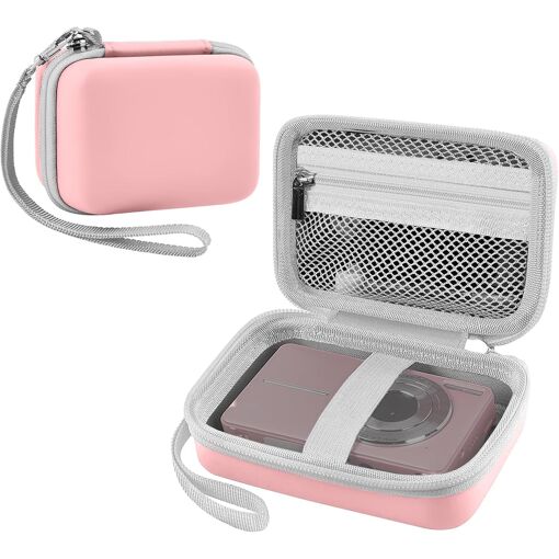 Camera Protective Case, Compatible with Digital Cameras, Hard EVA Shell, Lightweight and Durable (Case Only) - Pink