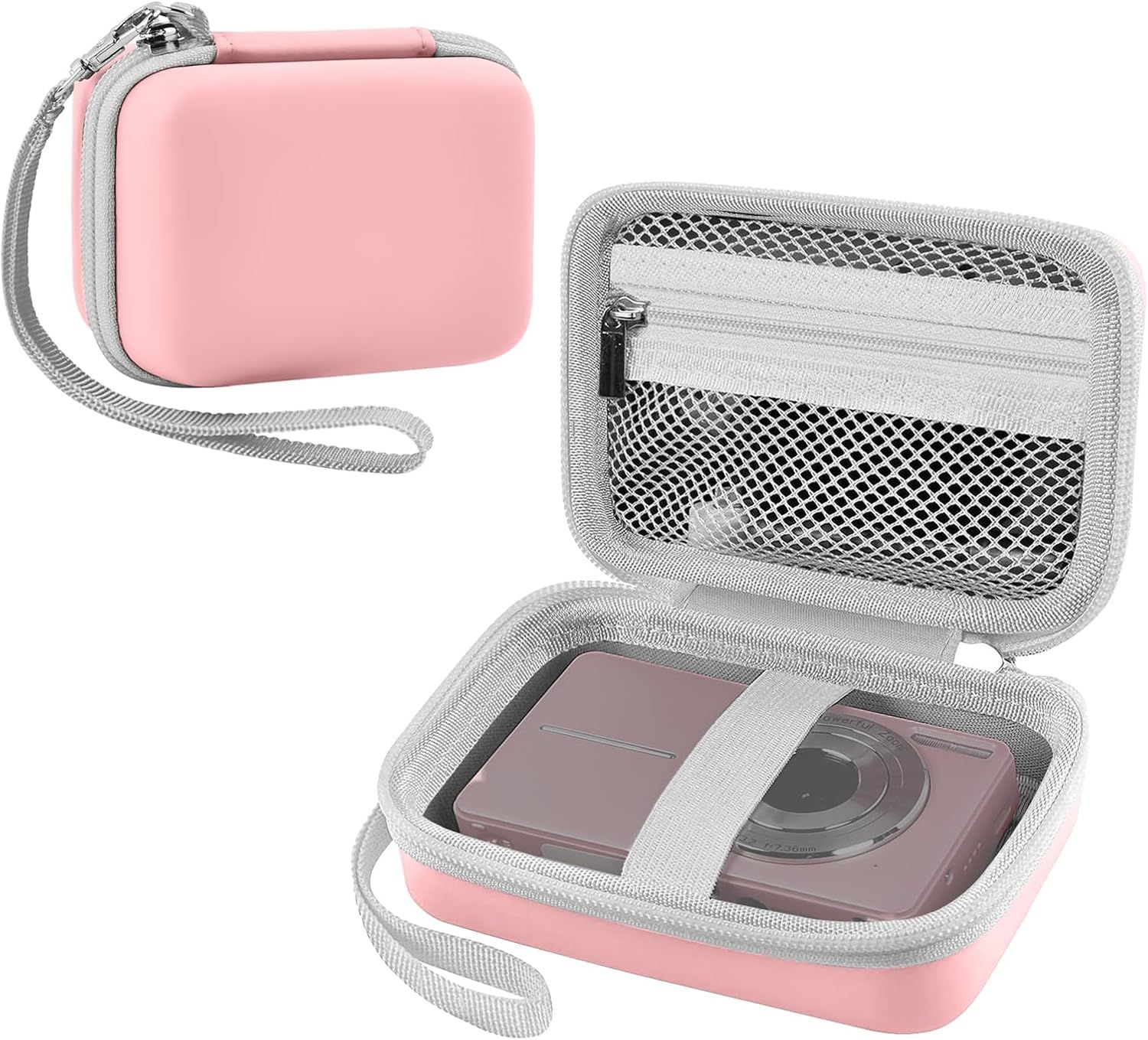 Estuche protector para cámara digital, compatible con varios modelos, carcasa dura de EVA, ligera y duradera (solo estuche) - Rosa