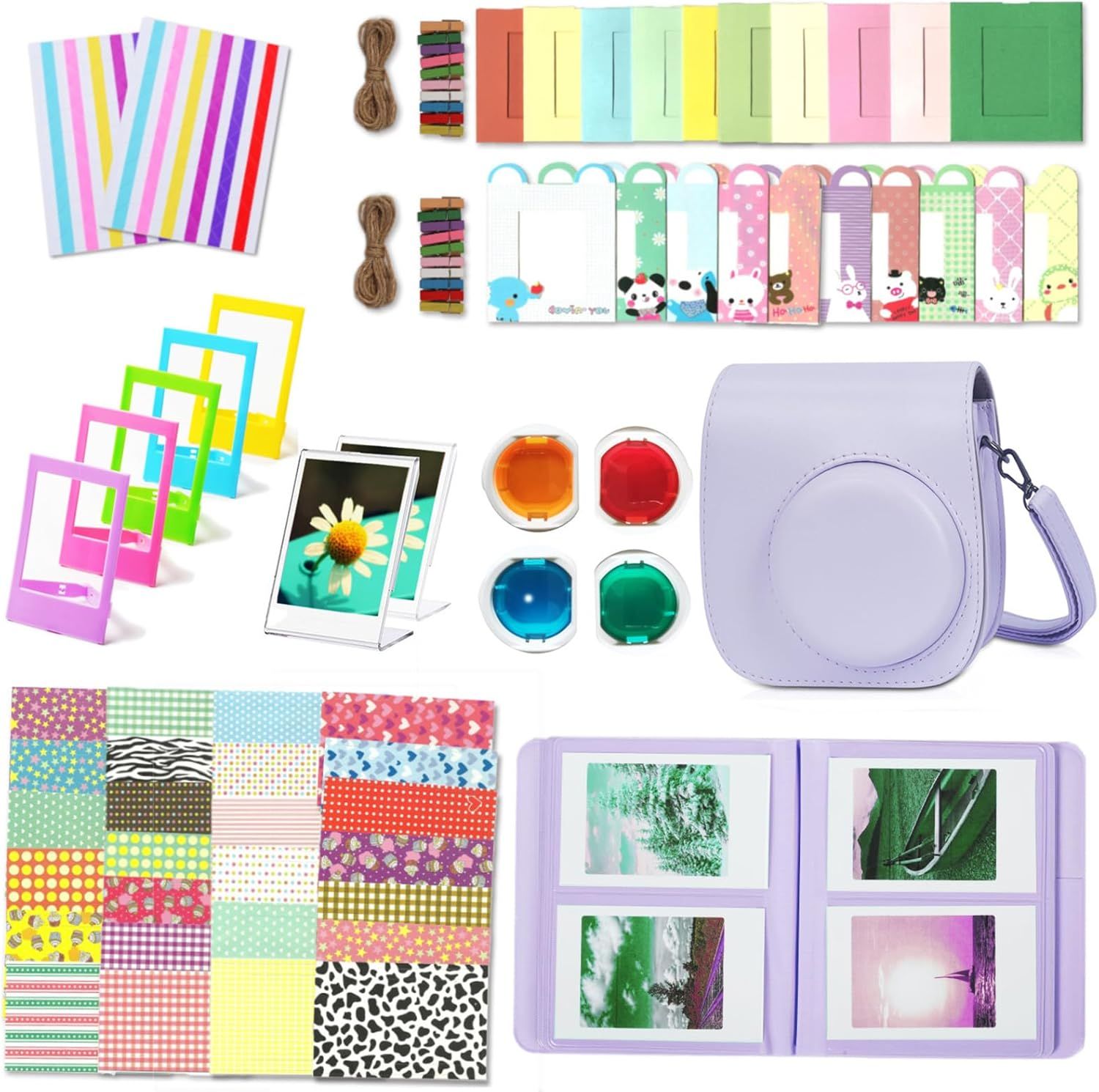 SGSWRHDHSGSDG Instant Camera Accessories for Mini 12, Violet Lilas (Includes Case, Album, Frames, Stickers and Corner Protectors)
