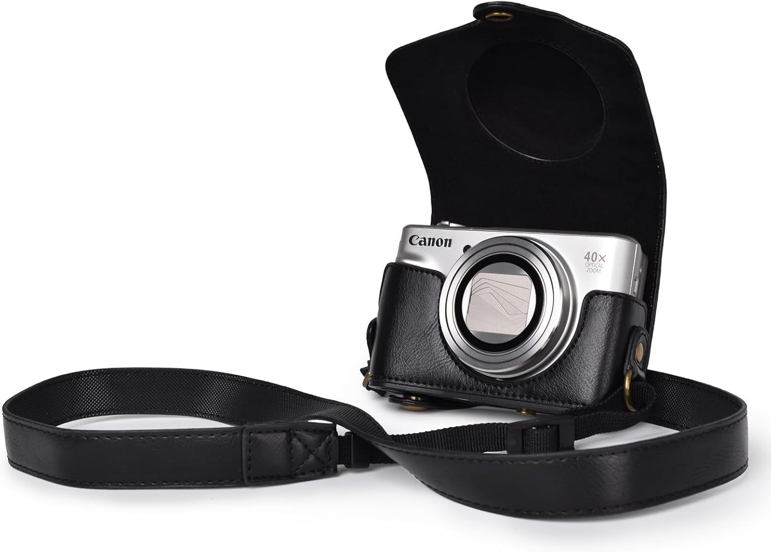 Canon PowerShot SX720/SX730/SX740 HS Camera Case - PU Leather Protection with Shoulder Strap