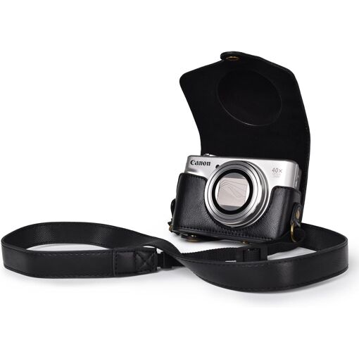 Canon PowerShot SX720/SX730/SX740 HS Camera Case - PU Leather Protection with Shoulder Strap