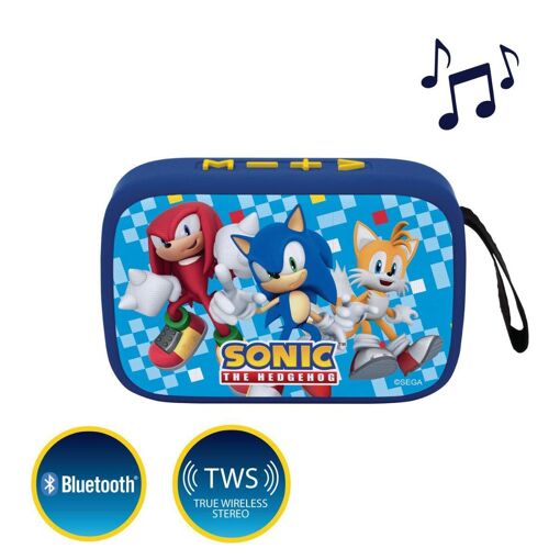 Haut-parleur portable Lexibook Sonic Bluetooth (finition tissu, taille : 8 pouces, couleur : gris, capacité : 2000 mAh)