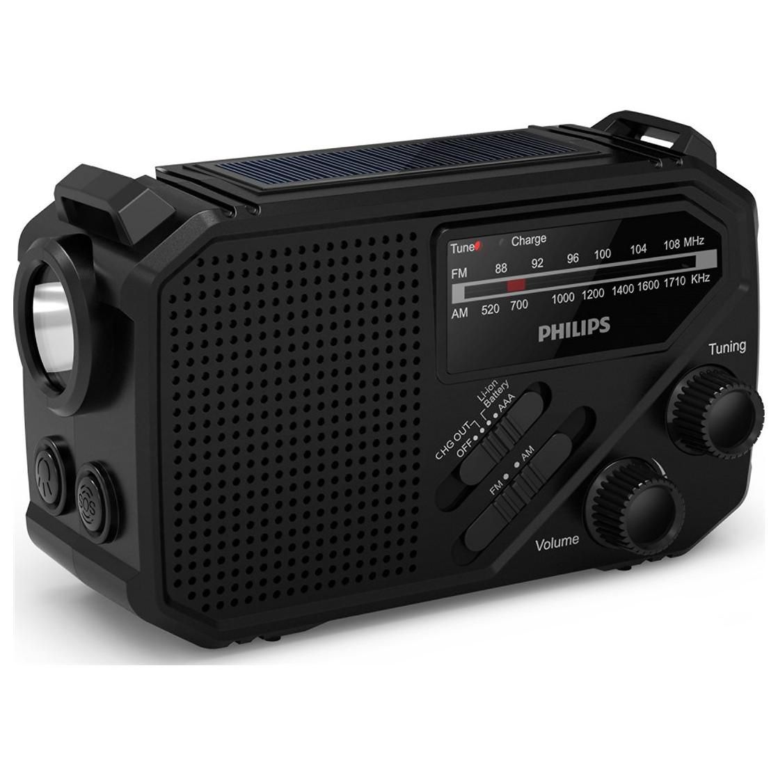 Radio portátil Philips TAR1609, Negro (pantalla de 4,8 pulgadas, salida de 20 W)