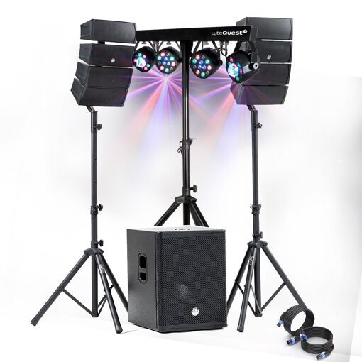 Sistema de sonido para DJ BM Sonic BMS-15-ARRAY-BT de 1200W completo con subwoofer y Bluetooth
