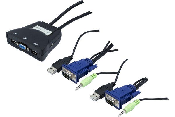Dexlan 2-Port VGA/USB KVM Switch